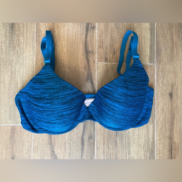 Victoria’s Secret Bra Uplift Semi Demi 34D Blue And Black - Picture 1 of 6